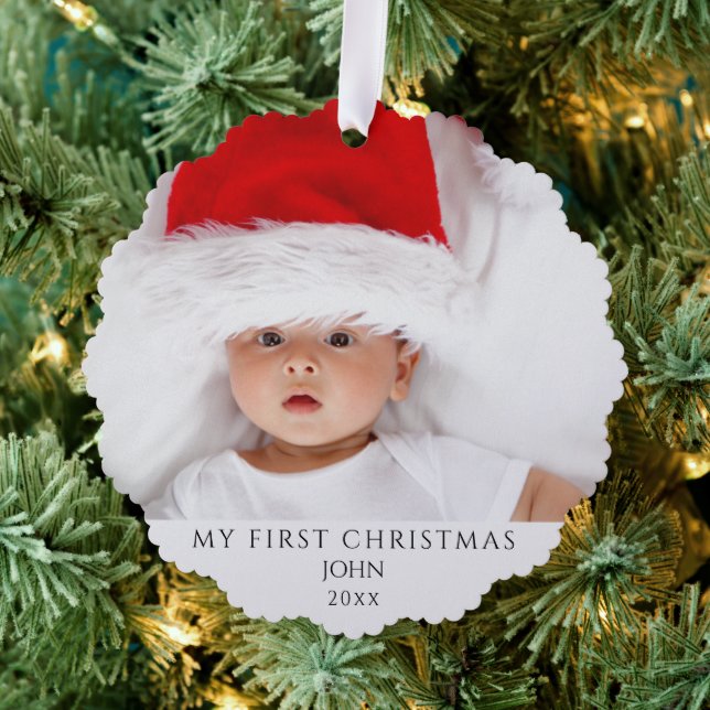 Custom kids photo Christmas  Tree Decoration Card (Insitu (Tree))