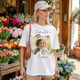Custom Kids Photo memorable Retro for proud mum T-Shirt