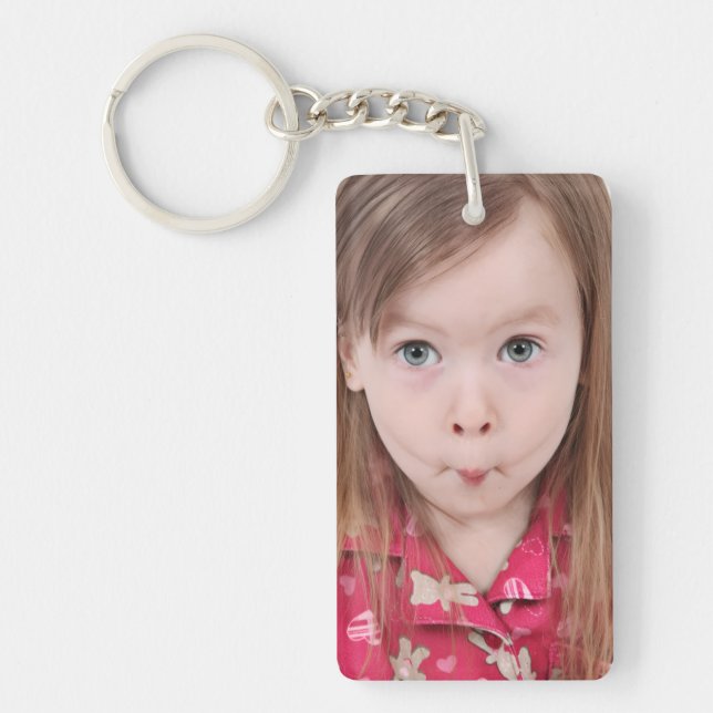 Custom Kids Photos | Cute 2 Image Personalised  Key Ring (Front)
