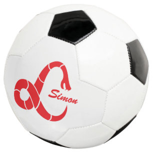 Custom kid's soccer ball with red viper snake logo