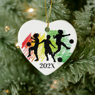 Custom Kids Soccer Player Christmas Ceramic Orname Ceramic Tree Decoration
