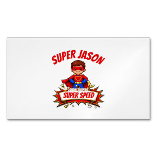 Custom Kids Superhero Name Magnetic Business Card