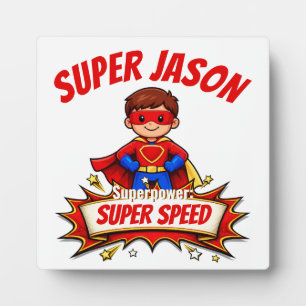 Custom Kids Superhero Name Plaque