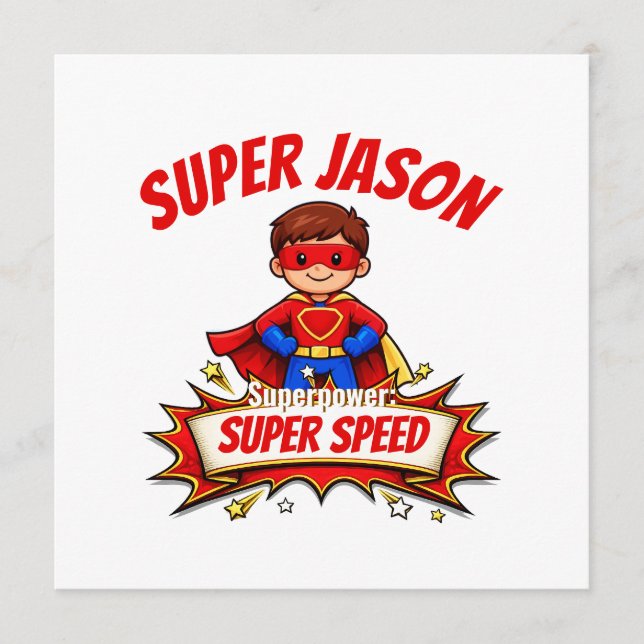 Custom Kids Superhero Name Programme (Front)