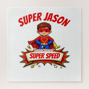 Custom Kids Superhero Name & Superpower Jigsaw Puzzle
