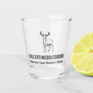 Custom killertinesoutdoors logo shot glass. glass