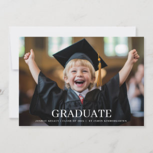 Custom Kindergarten 3 Photo Classic Graduate Announcement