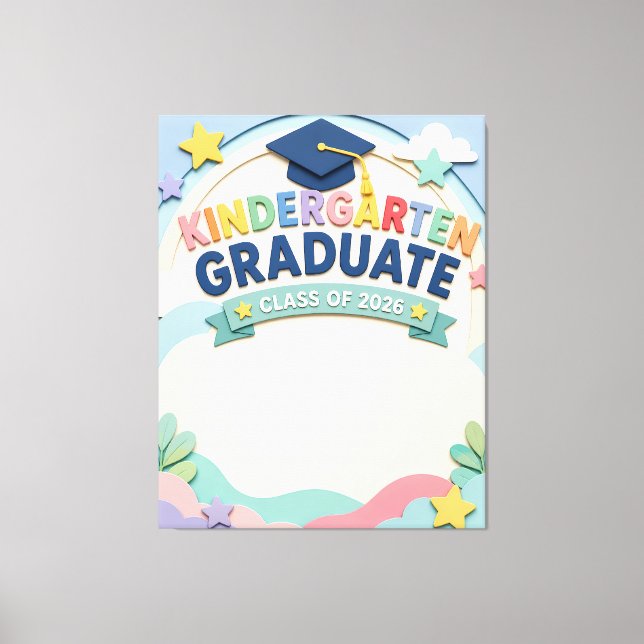 Custom Kindergarten Graduate Class 2026 Canvas Print (Front)