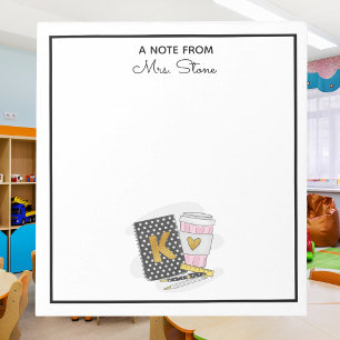Custom Kindergarten Teacher Appreciation Black Notepad