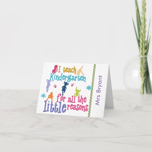 Custom Kindergarten Teacher's Notecards (Front)