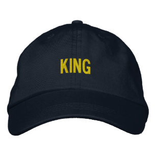 Custom KING Embroidered Adjustable Navy-Hat Style Embroidered Hat