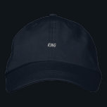 Custom KING Printed name adjustable strap Cotton  Embroidered Hat<br><div class="desc">"King" embroidered navy cap with adjustable strap. A bold statement piece for everyday wear.</div>