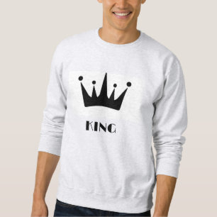 Custom King Text Black Colour Crown Image Basic As Sweatshirt