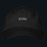 Custom King Text Black Colour Hats or Caps Visor<br><div class="desc">King Text Name Black Colour Embroidered Hats or Caps,  Font Name is Century,  Font Size 30.

Style type is Alternative Apparel Basic Adjustable Cap,  Colour type is Black.</div>