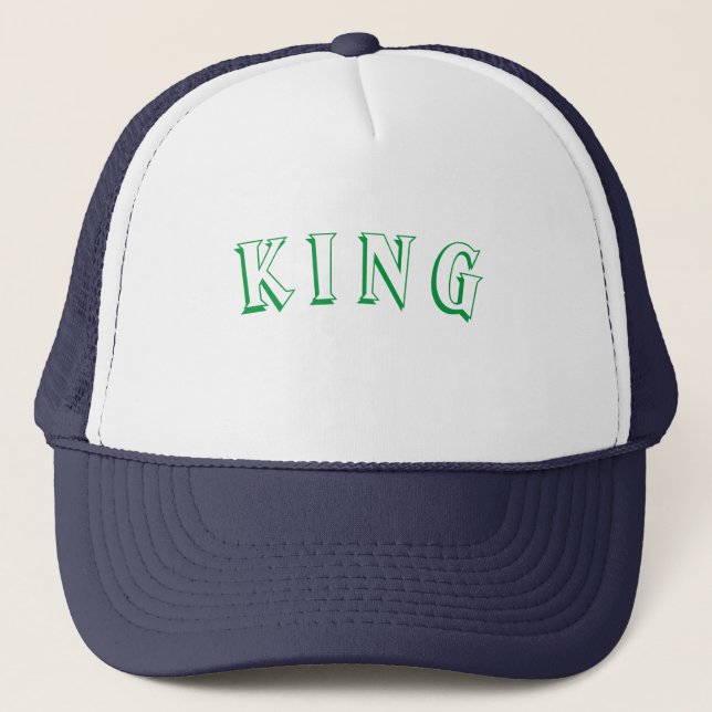 Custom King text name Caps Hats Cool Trucker (Front)