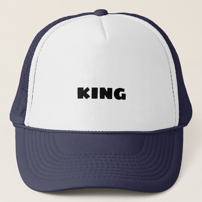 Custom King text name Caps Hats Cool Trucker (Front)