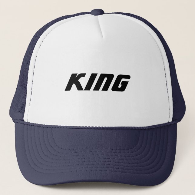 Custom King text name Caps Hats Cool Trucker (Front)