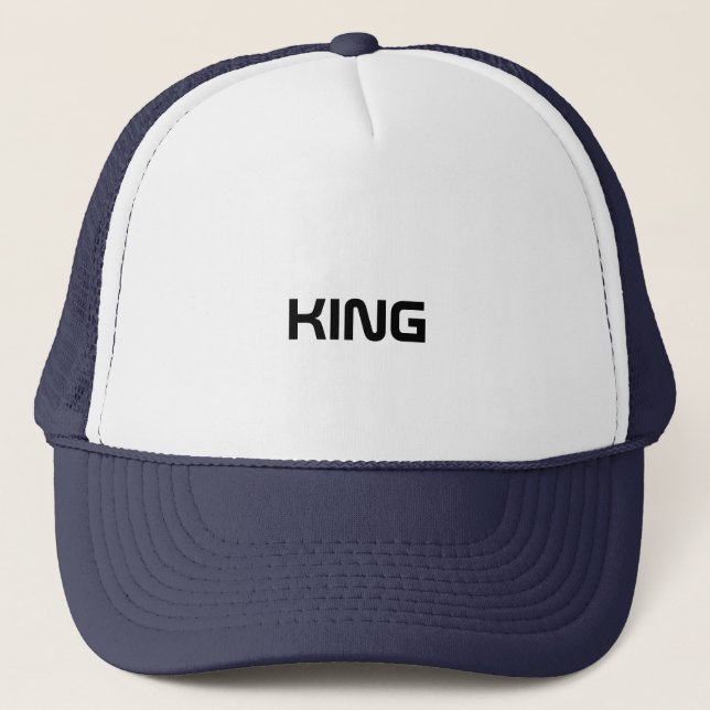 Custom King text name Caps Hats Cool Trucker (Front)
