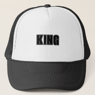Custom King Text White and Black colour Trucker Ha Hat
