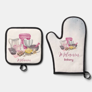 Custom Kitchen Essentials for Women & Men Oven Mitt & Pot Holder Set