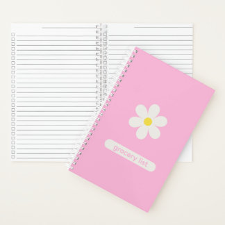 Custom Kitchen Organization Daisy Floral Notebook