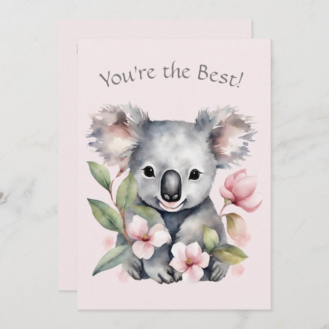 Custom Koala Bear Greeting Card (Front/Back)