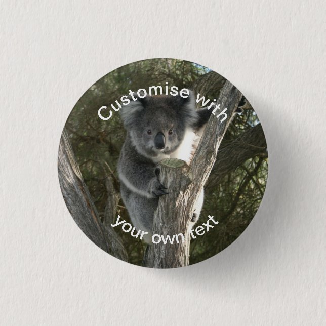 Custom Koala Climbing a Tree 3 Cm Round Badge (Front)