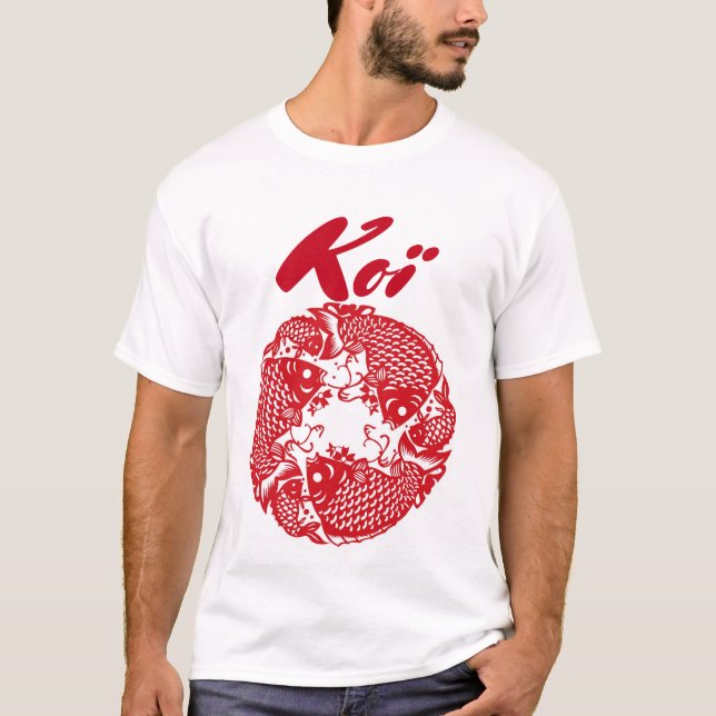 Custom Koi Carp Fish Fan T-Shirt (Front)