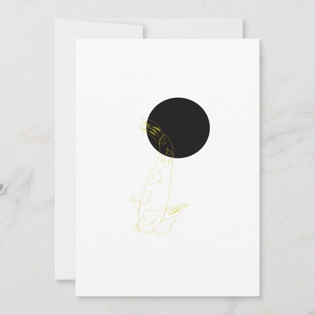 Custom Koi-fish Minimalism Greeting Card (Front)