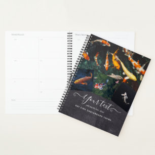 Custom KOI FISH Photo Collage Gift For Men Planner