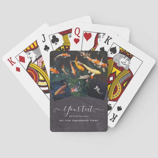 Custom KOI FISH Photo Collage Gift For Men Playing Cards (Back)