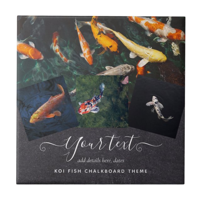 Custom KOI FISH Photo Collage Gift For Men Tile (Front)