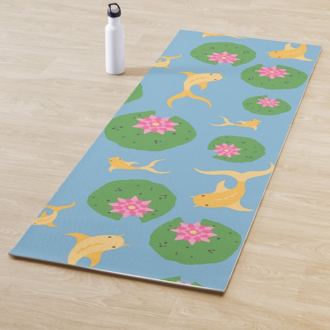 Custom Koi Fish Pond Fitness Meditation  Yoga Mat (In Situ)