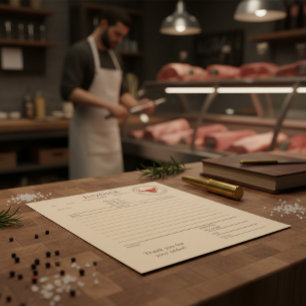 Custom Kraft Butcher Shop Invoice Notepad
