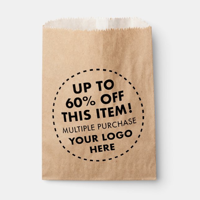 Custom Kraft Favour Bags 60% OFF Bulk Buy Discount (Front)