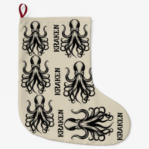 Custom Kraken Octopus Squid Name Personalised Large Christmas Stocking