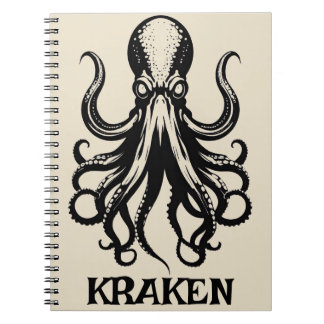 Custom Kraken Octopus Squid Name Personalised Notebook