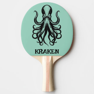 Custom Kraken Octopus Squid Name Personalised Ping Pong Paddle