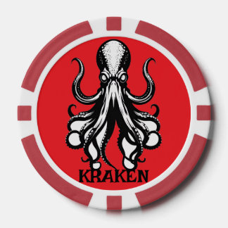 Custom Kraken Octopus Squid Name Personalised Poker Chips