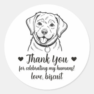 Custom Lab Dog Wedding Favour Stickers