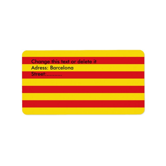 Custom Label with Flag of Catalonia (Front)