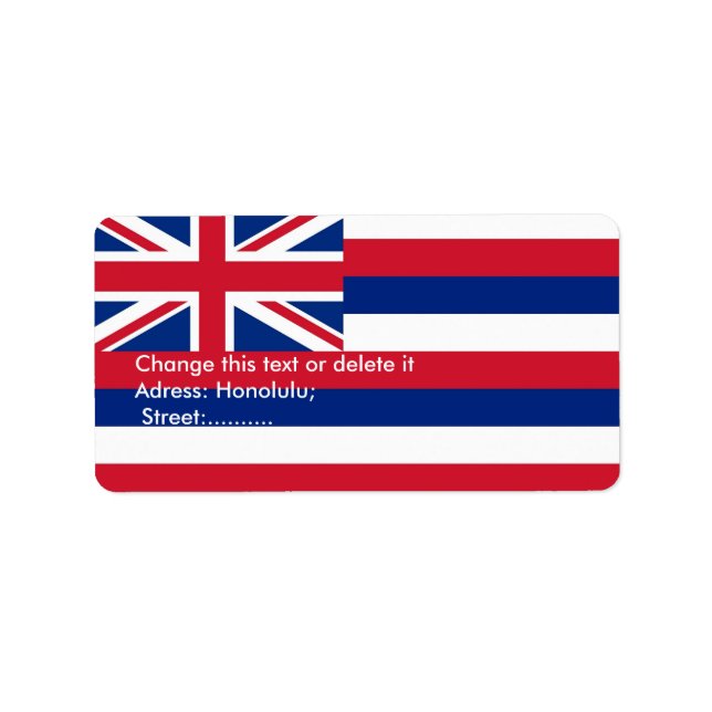 Custom Label with Flag of Hawaii, U.S.A. (Front)