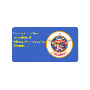 Custom Label with Flag of Minnesota, U.S.A.
