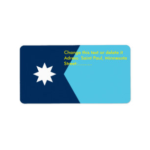 Custom Label with Flag of Minnesota, USA