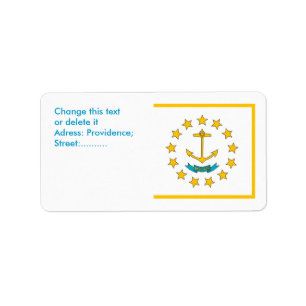 Custom Label with Flag of Rhode Island, U.S.A.