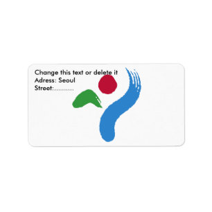 Custom Label with Flag of Seoul