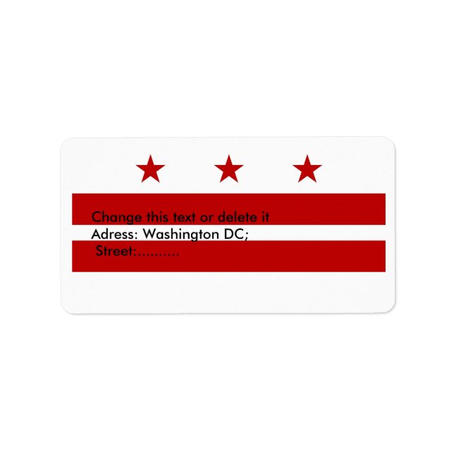 Custom Label with Flag of Washington DC, U.S.A. (Front)