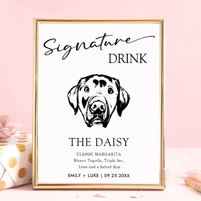 Custom Labrador Dog Wedding Signature Drink Sign (Creator Uploaded)