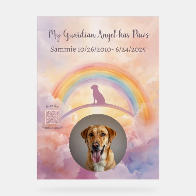 Custom Labrador Retriever Memorial Acrylic Sign (Front)