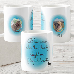 Custom Labrador Retriever Mug in Pastel Blue Water